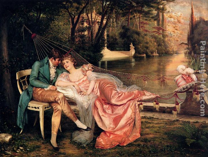 Flirtation painting - Frederic Soulacroix Flirtation art painting